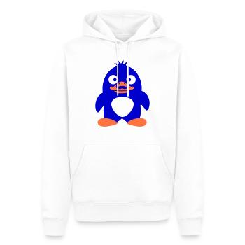Pinguin Schnurrbart Sir Mr. Herr Mustache Bart - Männer Premium Bio Hoodie - Weiß - Vorne - Nico (187cm)