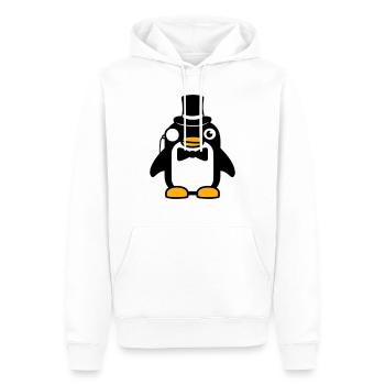 Pinguin Gentleman Sir Herr Zylinder Hut Monokel - Männer Premium Bio Hoodie - Weiß - Vorne - Nico (187cm)