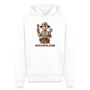 archéologue - Sweat à capuche Premium bio Homme - blanc - Devant - Nico (187cm)