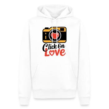 Click On Love - Men’s Premium Organic Hoodie - white - Front - Nico (187cm)