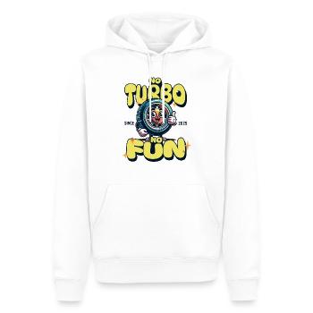 No Turbo No Fun - Männer Premium Bio Hoodie - Weiß - Vorne - Nico (187cm)