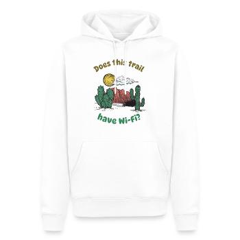 Ce sentier dispose-t-il d’une connexion Wi-Fi - Desert Hiking ? - Sweat à capuche Premium bio Homme - blanc - Devant - Nico (187cm)