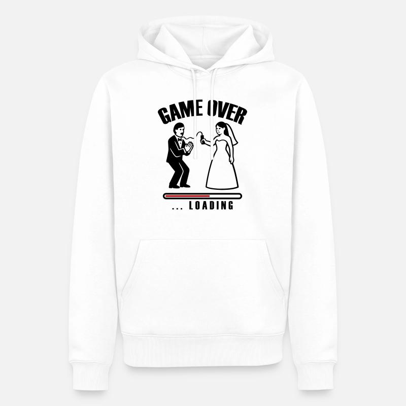 Game Over Loading Hochzeit - Männer Premium Bio Hoodie - Weiß