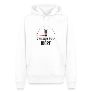 Besoin de la bière - Sweat à capuche Premium bio Homme - blanc - Devant - Nico (187cm)