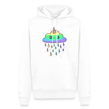 Unicorn cloud - Men’s Premium Organic Hoodie - white - Front - Nico (187cm)