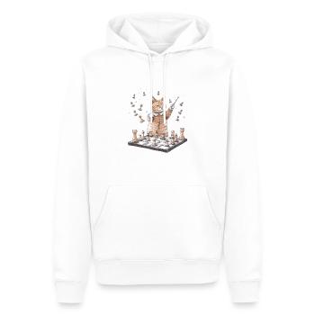 Chess Cat - Men’s Premium Organic Hoodie - white - Front - Nico (187cm)