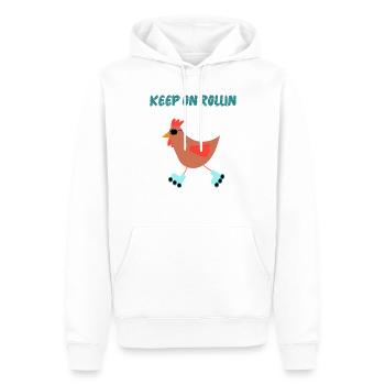 Lässiges Huhn auf Rollerblades mit Sonnenbrille - Männer Premium Bio Hoodie - Weiß - Vorne - Nico (187cm)