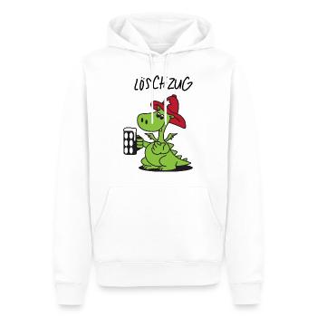 Dragon engine - Men’s Premium Organic Hoodie - white - Front - Nico (187cm)