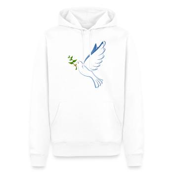 Friedenstaube - Männer Premium Bio Hoodie - Weiß - Vorne - Nico (187cm)
