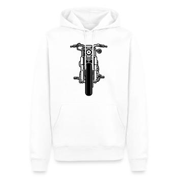 Moto / moto 03_schwarz - Sweat à capuche Premium bio Homme - blanc - Devant - Nico (187cm)