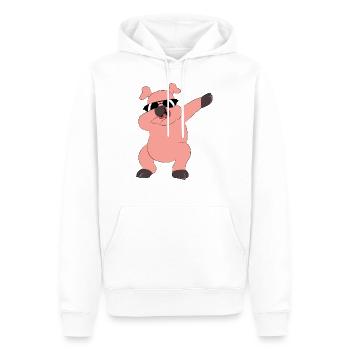 Tanzendes Dabbing Schwein - Männer Premium Bio Hoodie - Weiß - Vorne - Nico (187cm)