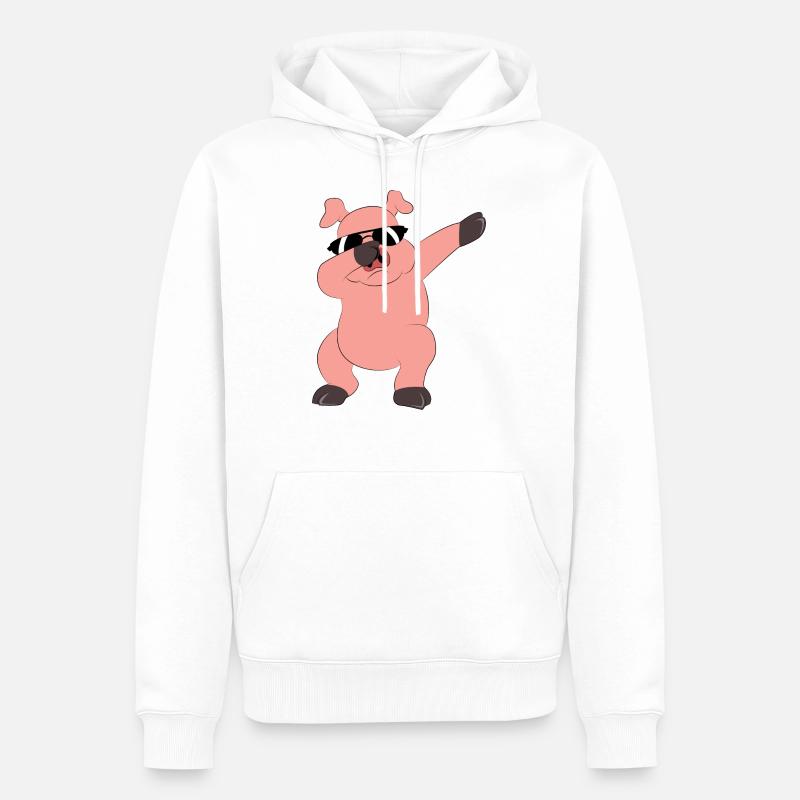Danser, dabbing, cochon - Sweat à capuche Premium bio Homme - blanc
