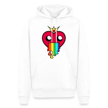 Coeur d'arc-en-ciel! Idée cadeau - Sweat à capuche Premium bio Homme - blanc - Devant - Nico (187cm)