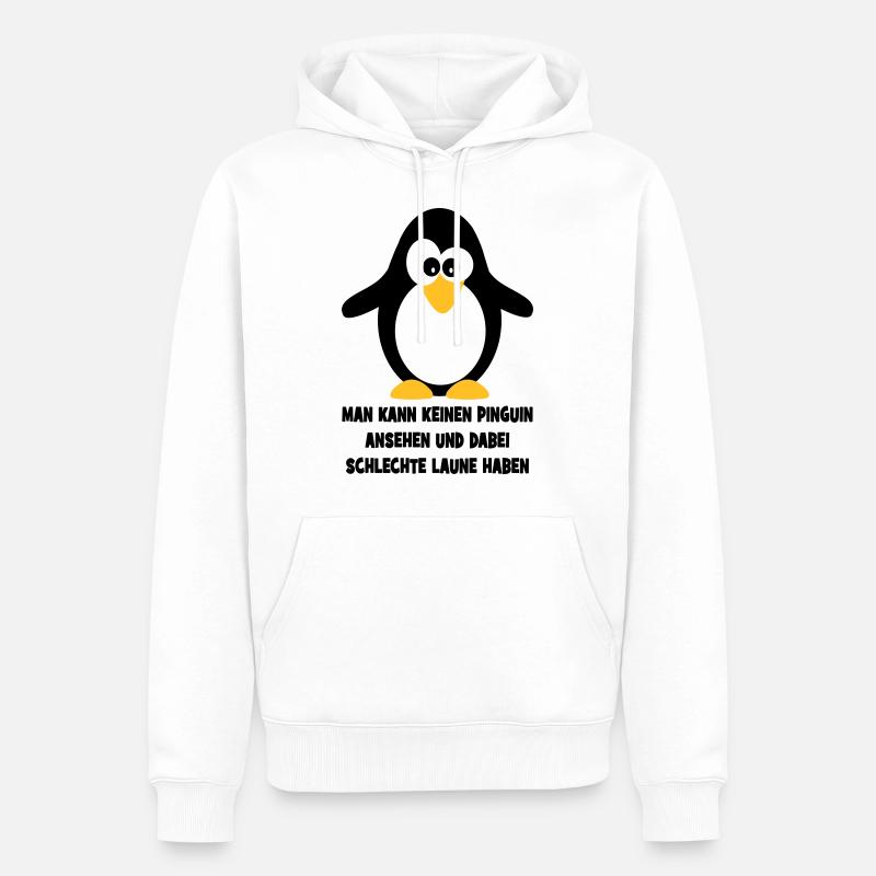 Pinguin - Männer Premium Bio Hoodie - Weiß