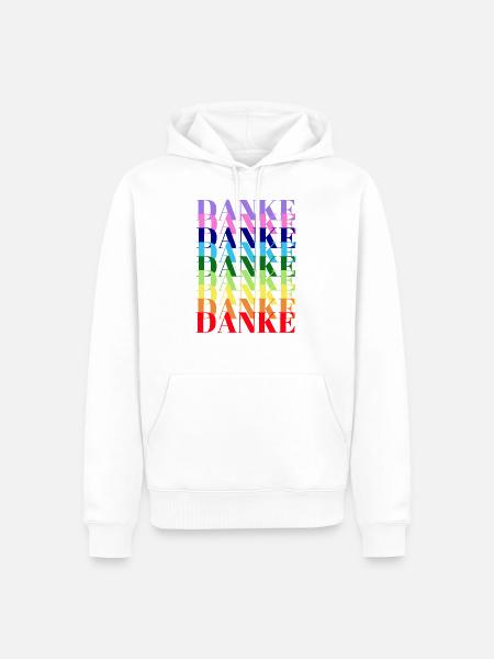 DANKE - DANKESCHÖN - - Männer Premium Bio Hoodie - Weiß