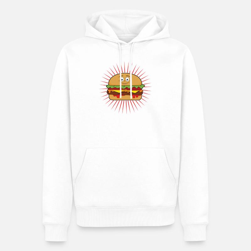 Hamburger - Männer Premium Bio Hoodie - Weiß