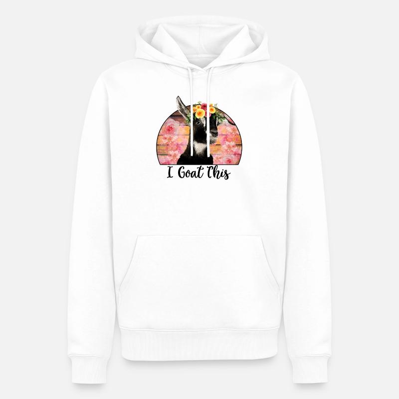 Je chèvre cette - Sweat à capuche Premium bio Homme - blanc
