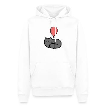 Katze mit Ballon - Männer Premium Bio Hoodie - Weiß - Vorne - Nico (187cm)