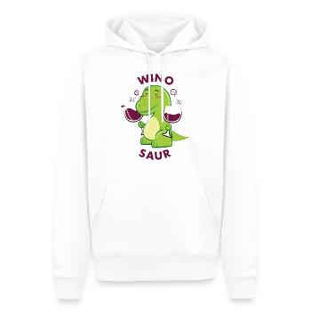 Winosaur Rex - Männer Premium Bio Hoodie - Weiß - Vorne - Nico (187cm)