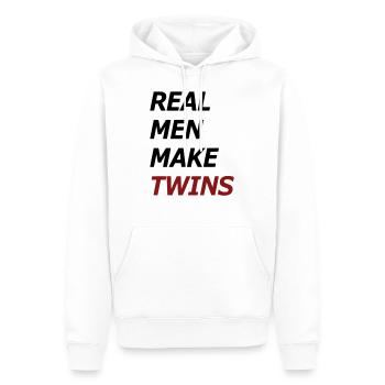 Real Men twin dad - Men’s Premium Organic Hoodie - white - Front - Nico (187cm)