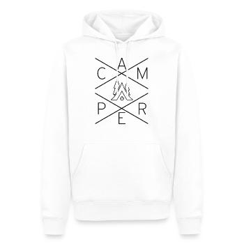 CAMPER - Männer Premium Bio Hoodie - Weiß - Vorne - Nico (187cm)