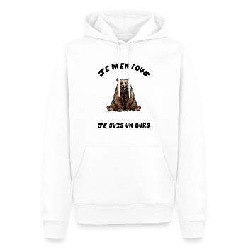 Je suis un ours - Sweat à capuche Premium bio Homme - blanc - Devant - Nico (187cm)