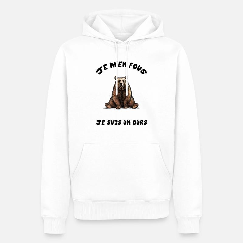 Je suis un ours - Sweat à capuche Premium bio Homme - blanc