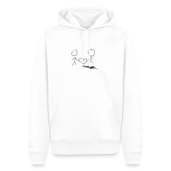 couple - Sweat à capuche Premium bio Homme - blanc - Devant - Nico (187cm)
