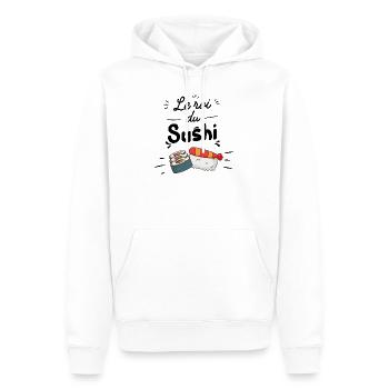 roi du sushi - Sweat à capuche Premium bio Homme - blanc - Devant - Nico (187cm)
