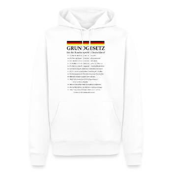 Grundgesetz mit Artikeln - Männer Premium Bio Hoodie - Weiß - Vorne - Nico (187cm)
