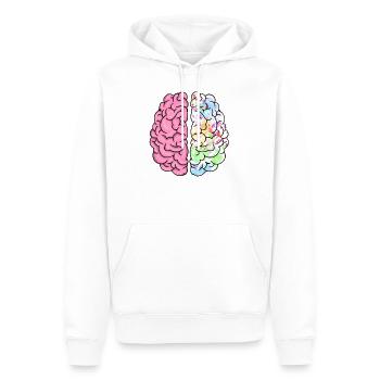 CREATIVE BRAIN - Männer Premium Bio Hoodie - Weiß - Vorne - Nico (187cm)