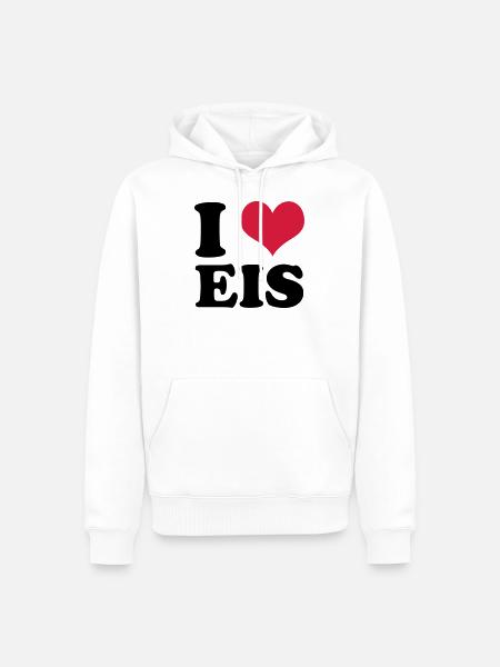 I Love Eis - Männer Premium Bio Hoodie - Weiß