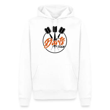 Darts Team Dartpfeile Dart Emblem Logo Bullseye - Männer Premium Bio Hoodie - Weiß - Vorne - Nico (187cm)