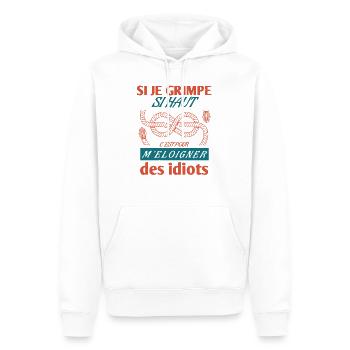 Cordiste - Si Je Grimpe Si Haut C'est Pour ... - Sweat à capuche Premium bio Homme - blanc - Devant - Nico (187cm)