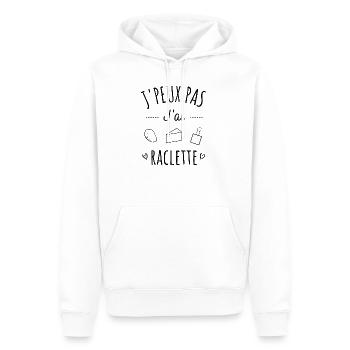 j'peux pas j'ai raclette, humour, citations drôles - Sweat à capuche Premium bio Homme - blanc - Devant - Nico (187cm)