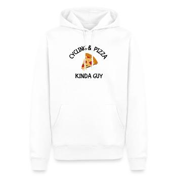 Radfahren & Pizza kinda Kerl - Männer Premium Bio Hoodie - Weiß - Vorne - Nico (187cm)