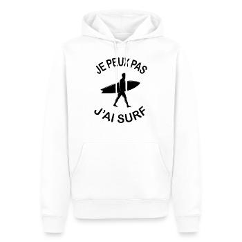 Je Peux Pas J'ai Surf - Sweat à capuche Premium bio Homme - blanc - Devant - Nico (187cm)