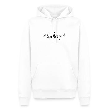 Bogenschießen Herzschlag. - Männer Premium Bio Hoodie - Weiß - Vorne - Nico (187cm)