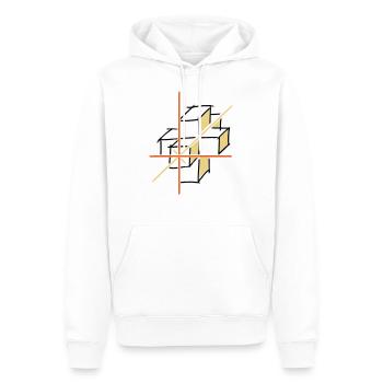 Koordinatensystem. x-y-z Achsen. Würfel. - Männer Premium Bio Hoodie - Weiß - Vorne - Nico (187cm)