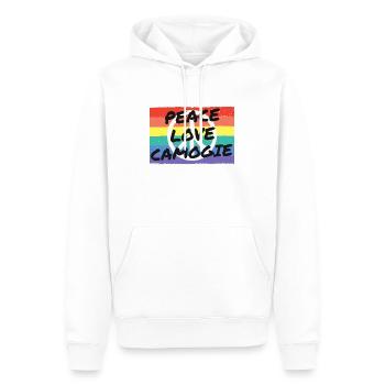 Frieden. Liebe. Camogie - Männer Premium Bio Hoodie - Weiß - Vorne - Nico (187cm)