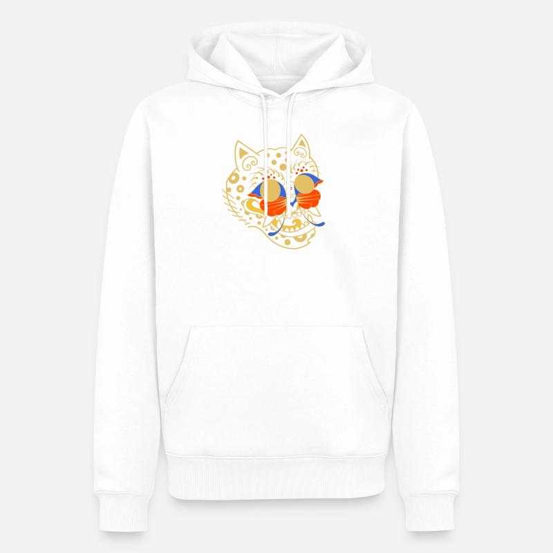 K-Tiger, The Butterfly Dream (Blue,Red) - Sweat à capuche Premium bio Homme - blanc