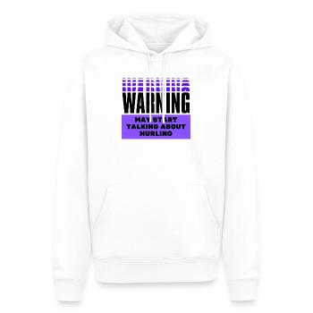 Warnung kann beginnen, über Schleudern zu sprechen. - Männer Premium Bio Hoodie - Weiß - Vorne - Nico (187cm)