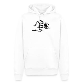 papa enfant j’aime papa papa fille papa - Sweat à capuche Premium bio Homme - blanc - Devant - Nico (187cm)