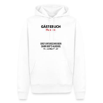 Gästebuch 25. Geburtstag Gästeliste 25 Jahre Shirt - Männer Premium Bio Hoodie - Weiß - Vorne - Nico (187cm)