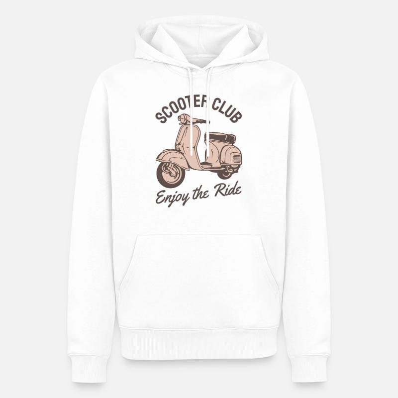 Motorroller Roller Rollerfahrer Geschenk - Männer Premium Bio Hoodie - Weiß