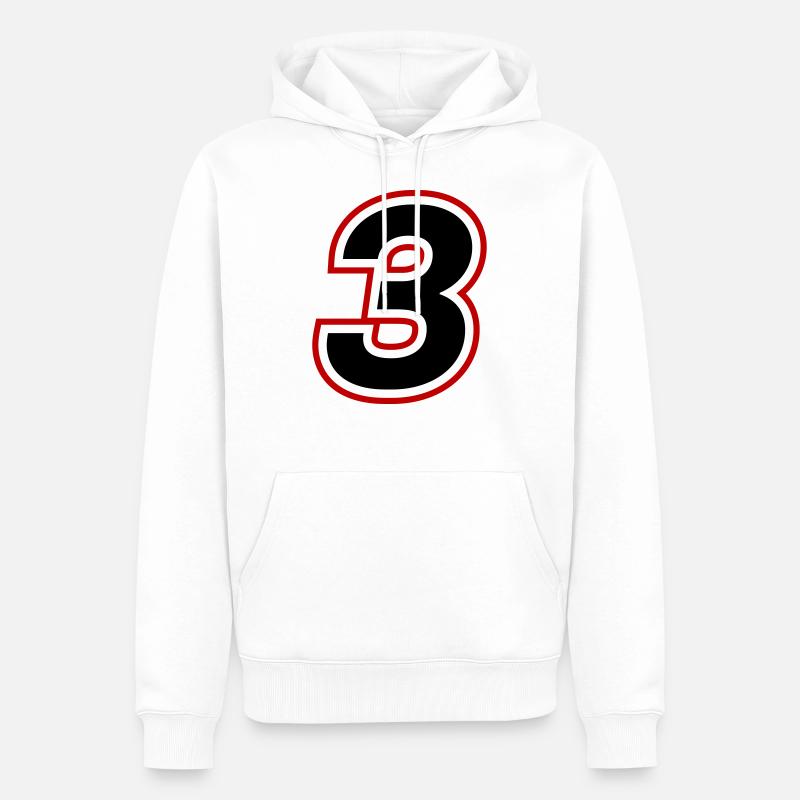 3 nombre symbole - Sweat à capuche Premium bio Homme - blanc