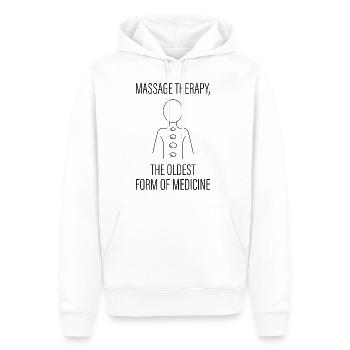 Massage Therapy, The oldest Form Of Medicine 3 - Sweat à capuche Premium bio Homme - blanc - Devant - Nico (187cm)