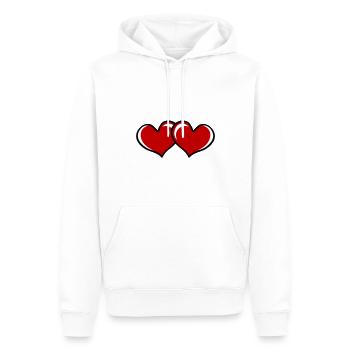 herzen symbol - Männer Premium Bio Hoodie - Weiß - Vorne - Nico (187cm)