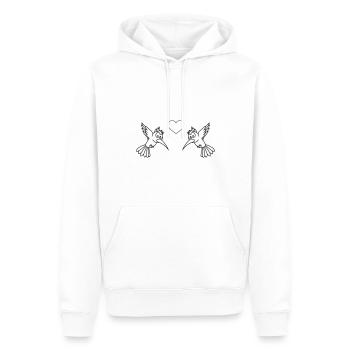 Colibri Comic Couple amour - Sweat à capuche Premium bio Homme - blanc - Devant - Nico (187cm)