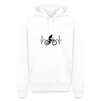 VTT Vélo Femme Fréquence d’impulsion - Sweat à capuche Premium bio Homme - blanc - Devant - Nico (187cm)